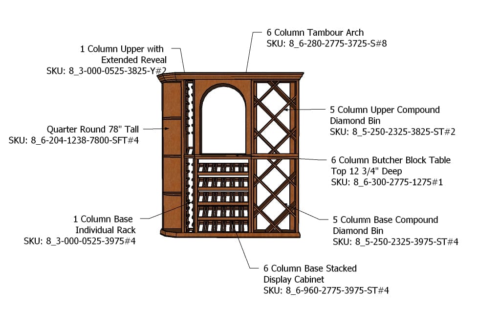 6 Foot RediCellar Wine Cellar - 210 Bottle Capacity Wine Racks Wine Coolers Empire
