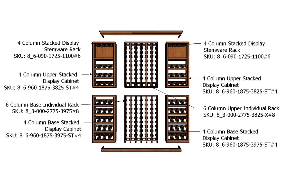 6 Foot Wine Cellar - 208 Bottle Capacity Wine Racks Wine Coolers Empire