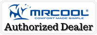 MRCOOL Authorized Dealer badge – trusted retailer for MRCOOL mini split systems, HVAC units, and home comfort solutions.