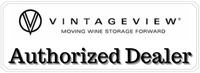 VintageView Authorized Dealer badge – Moving Wine Storage Forward with modern wall-mounted and label-forward wine racks.