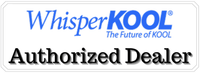 WhisperKOOL Authorized Dealer badge for genuine wine cellar cooling units and trusted service.