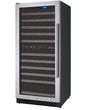 Allavino 121 Bottle FlexCount II Tru-Vino Dual Zone Stainless Steel Left Hinge Wine Cooler VSWR121-2SL20 Wine Coolers VSWR121-2SL20 Wine Coolers Empire