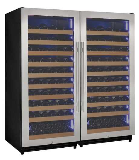 Allavino 238 Bottle 55" Tall Dual Zone Stainless Steel Wine Refrigerator Wine Coolers 2X-VSW11955S-1S Wine Coolers Empire