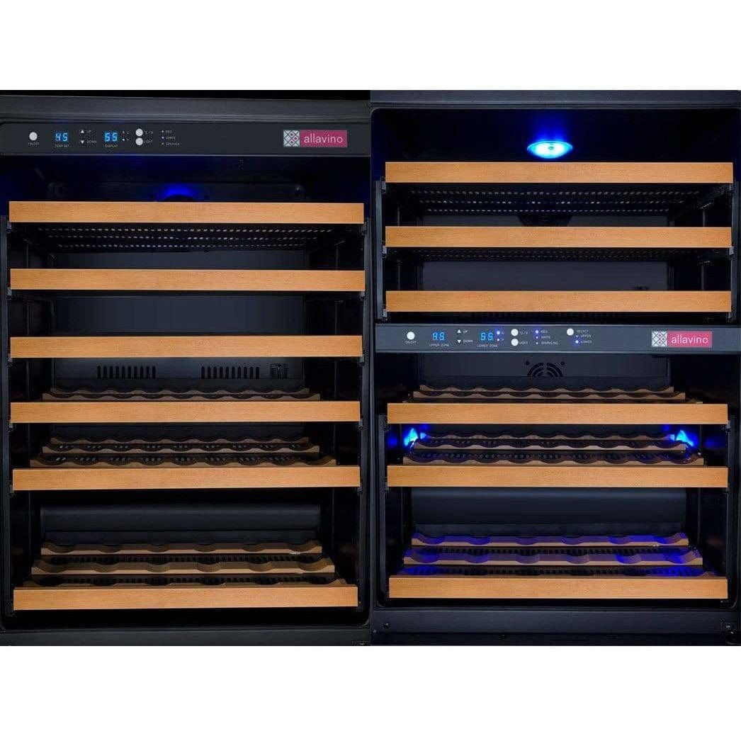 Allavino FlexCount 112 Bottle Three Zone Black Wine Fridge 3Z-VSWR5656-BWT Wine Coolers 3Z-VSWR5656-BWT Wine Coolers Empire