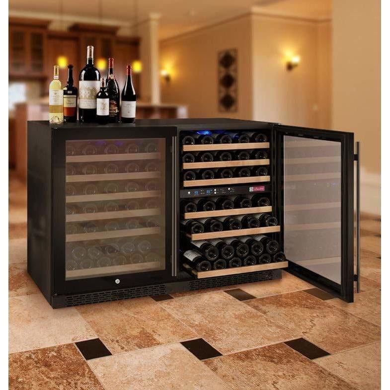 Allavino FlexCount 112 Bottle Three Zone Black Wine Fridge 3Z-VSWR5656-BWT Wine Coolers 3Z-VSWR5656-BWT Wine Coolers Empire