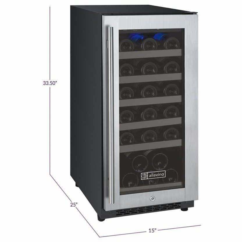 Allavino FlexCount 30 Bottle Single Zone Right Hinge Wine Fridge VSWR30-1SSRN Wine Coolers VSWR30-1SSRN Wine Coolers Empire