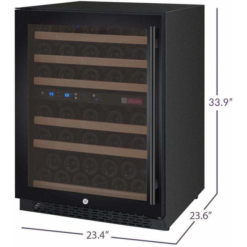Allavino FlexCount 56 Bottle Dual Zone Black Left Hinge Wine Fridge VSWR56-2BWLN Wine Coolers VSWR56-2BWLN Wine Coolers Empire