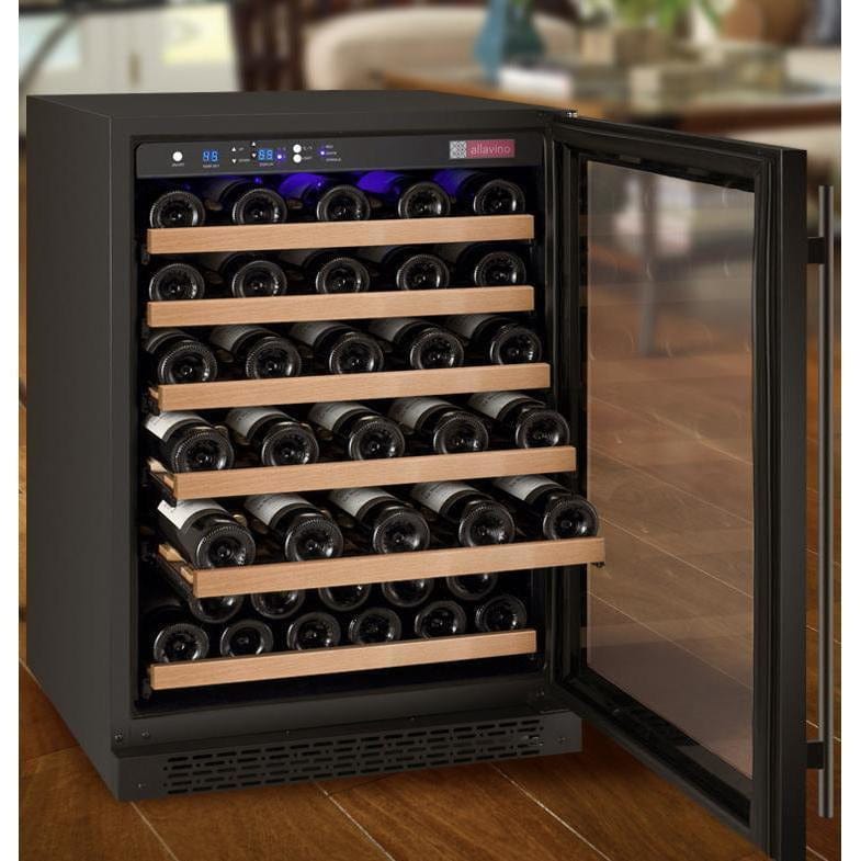 Allavino FlexCount 56 Bottle Single Zone Black Right Hinge Wine Fridge VSWR56-1BWRN Wine Coolers VSWR56-1BWRN Wine Coolers Empire