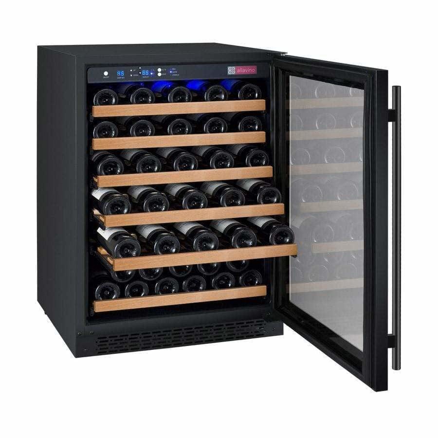 Allavino FlexCount 56 Bottle Single Zone Black Right Hinge Wine Fridge VSWR56-1BWRN Wine Coolers VSWR56-1BWRN Wine Coolers Empire