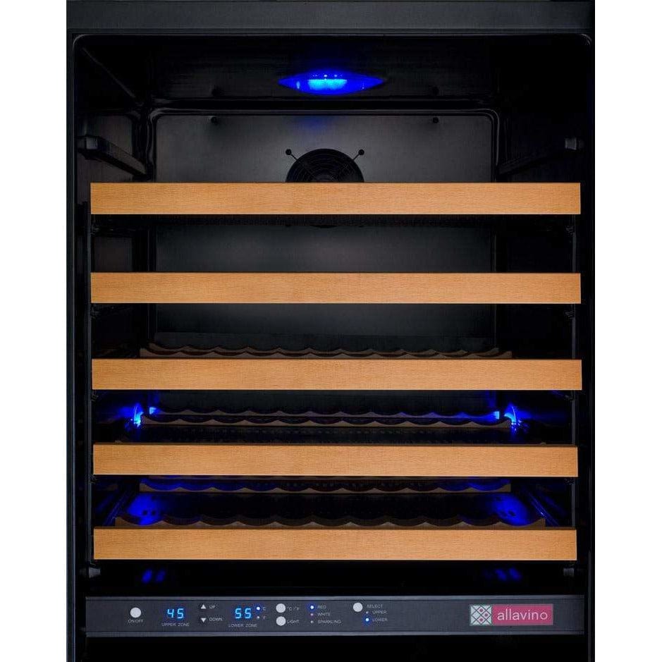 Allavino FlexCount II Tru-Vino 172 Bottle Dual Zone Black Left Hinge Wine Fridge VSWR172-2BL20 Wine Coolers VSWR172-2BL20 Wine Coolers Empire