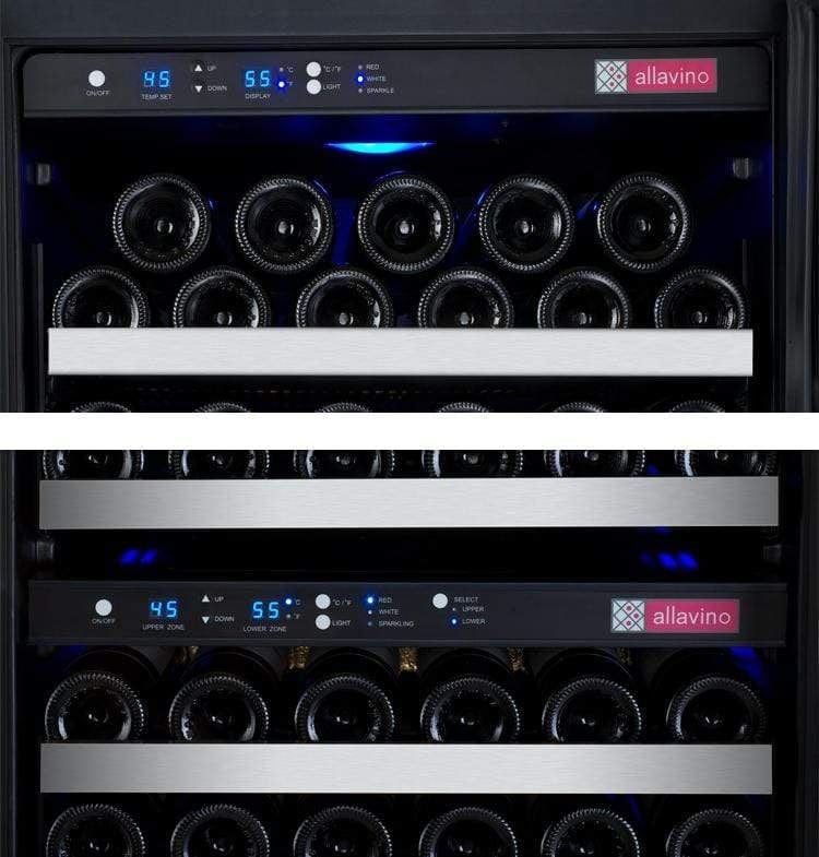 Allavino FlexCount II Tru-Vino 249 Bottle Three Zone Stainless Steel Wine Refrigerator 3Z-VSWR2128-S20 Wine Coolers 3Z-VSWR2128-S20 Wine Coolers Empire