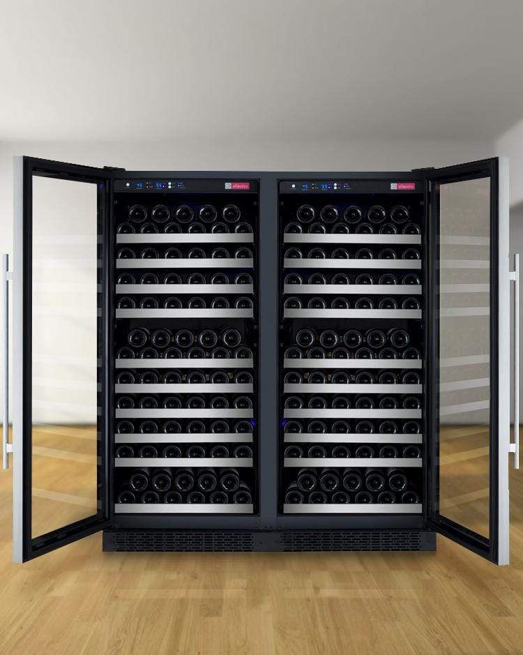 Allavino FlexCount II Tru-Vino 256 Bottle Dual Zone Stainless Steel Wine Fridge 2X-VSWR128-1S20 Wine Coolers 2X-VSWR128-1S20 Wine Coolers Empire