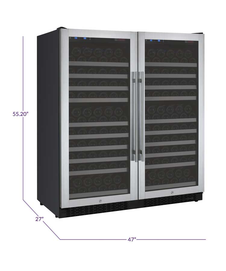 Allavino FlexCount II Tru-Vino 256 Bottle Dual Zone Stainless Steel Wine Fridge 2X-VSWR128-1S20 Wine Coolers 2X-VSWR128-1S20 Wine Coolers Empire