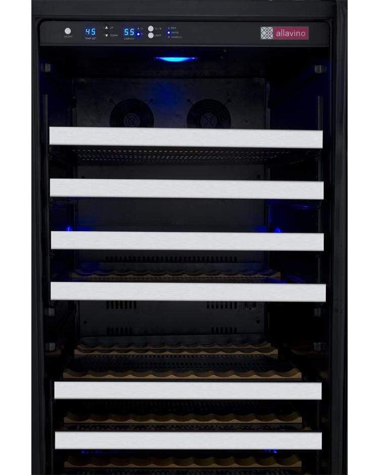 Allavino FlexCount II Tru-Vino 256 Bottle Dual Zone Stainless Steel Wine Fridge 2X-VSWR128-1S20 Wine Coolers 2X-VSWR128-1S20 Wine Coolers Empire