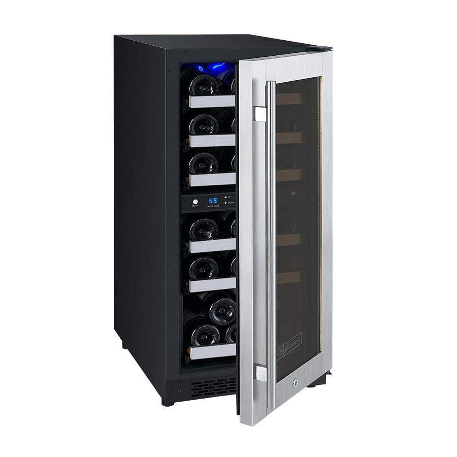 Allavino FlexCount II Tru-Vino 30 Bottle Dual Zone Stainless Steel Left Hinge Wine Fridge VSWR30-2SL20 Wine Coolers VSWR30-2SL20 Wine Coolers Empire