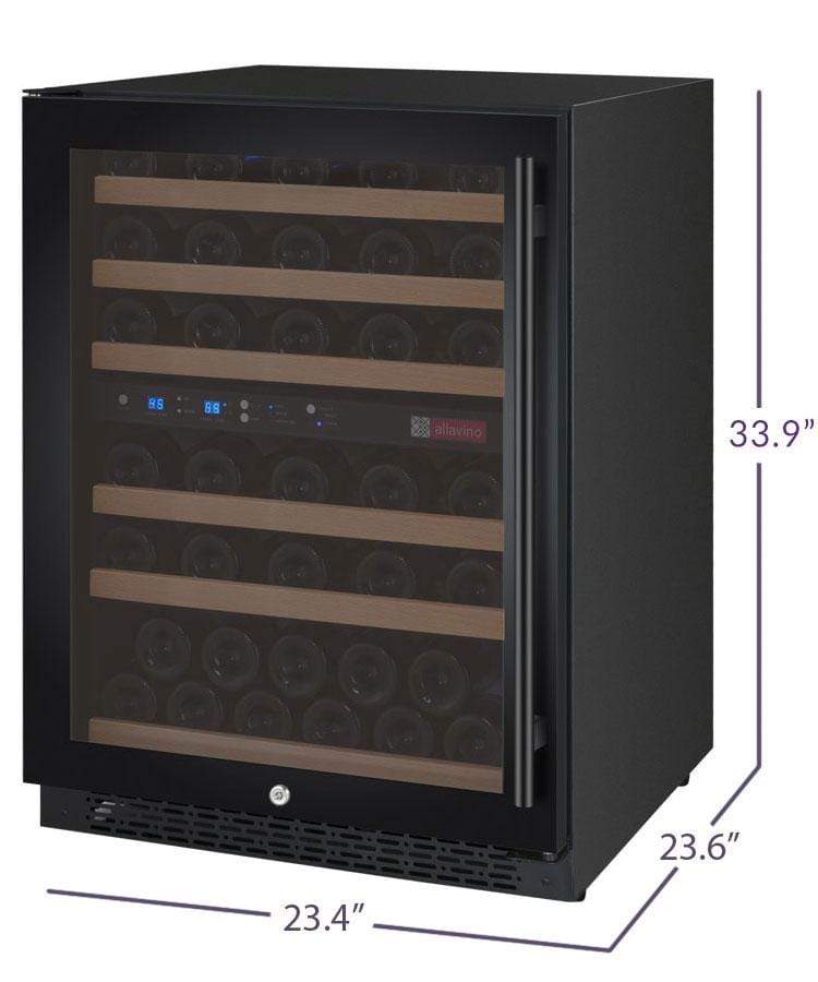 Allavino FlexCount II Tru-Vino 56 Bottle Dual Zone Black Left Hinge Wine Fridge VSWR56-2BL20 Wine Coolers VSWR56-2BL20 Wine Coolers Empire