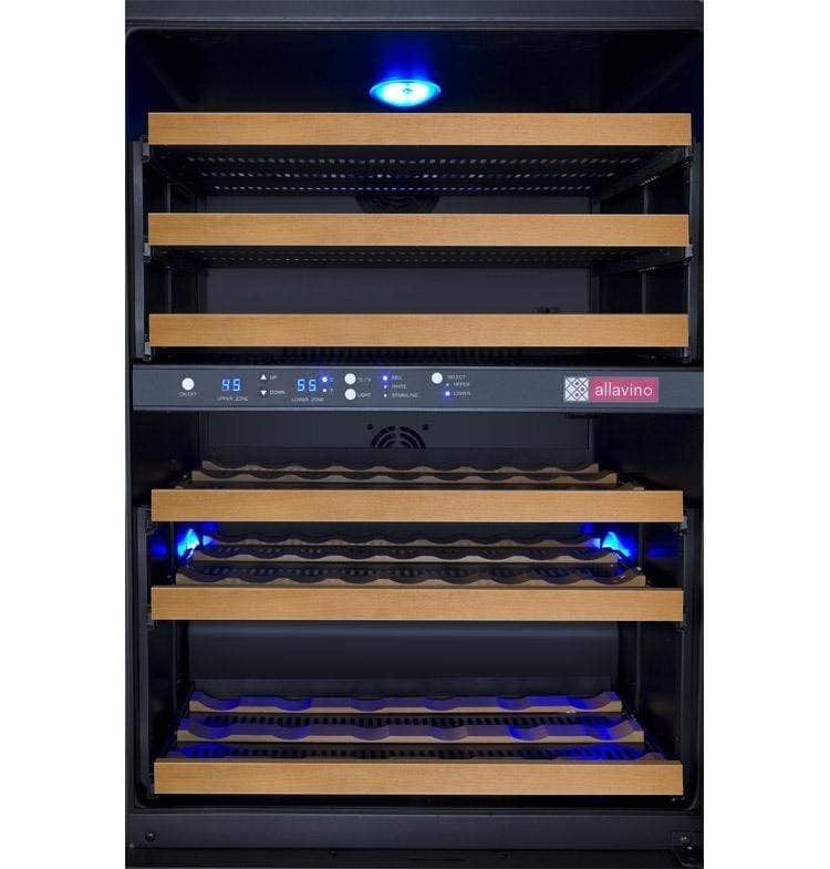 Allavino FlexCount II Tru-Vino 56 Bottle Dual Zone Black Left Hinge Wine Fridge VSWR56-2BL20 Wine Coolers VSWR56-2BL20 Wine Coolers Empire