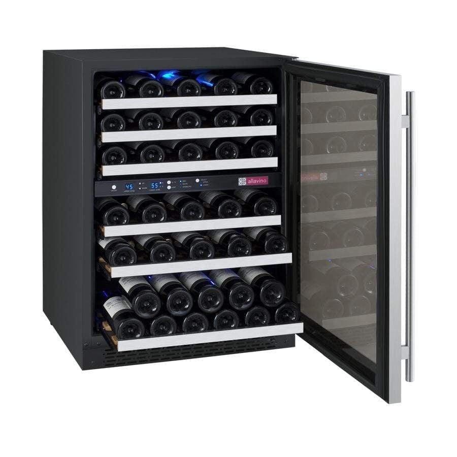 Allavino FlexCount II Tru-Vino 56 Bottle Dual Zone Stainless Steel Right Hinge Wine Fridge VSWR56-2SR20 Wine Coolers VSWR56-2SR20 Wine Coolers Empire