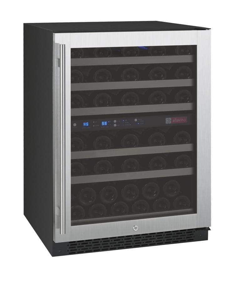 Allavino FlexCount II Tru-Vino 56 Bottle Dual Zone Stainless Steel Right Hinge Wine Fridge VSWR56-2SR20 Wine Coolers VSWR56-2SR20 Wine Coolers Empire