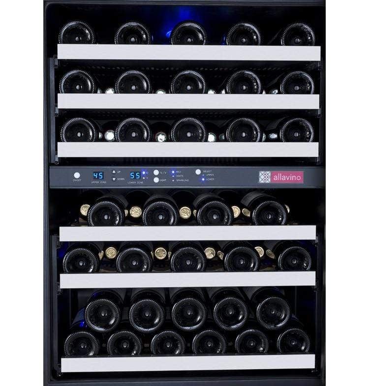 Allavino FlexCount II Tru-Vino 56 Bottle Dual Zone Stainless Steel Right Hinge Wine Fridge VSWR56-2SR20 Wine Coolers VSWR56-2SR20 Wine Coolers Empire