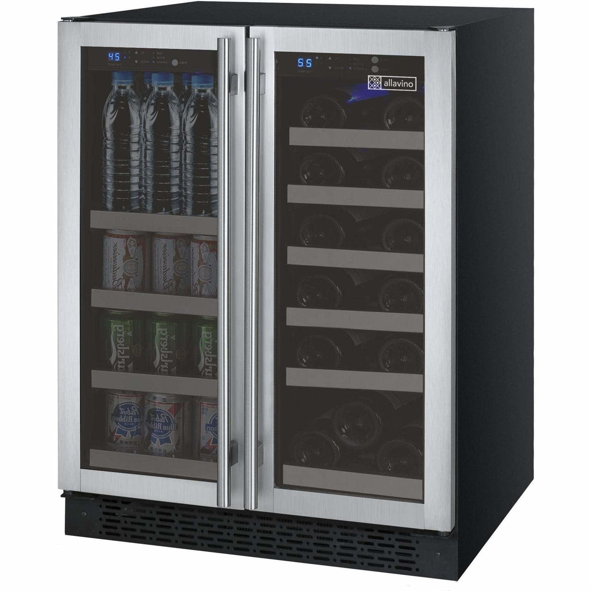 Allavino FlexCount Stainless Steel Doors Wine & Beverage Fridge VSWB-2SSFN Wine/Beverage Coolers Combo VSWB-2SSFN Wine Coolers Empire