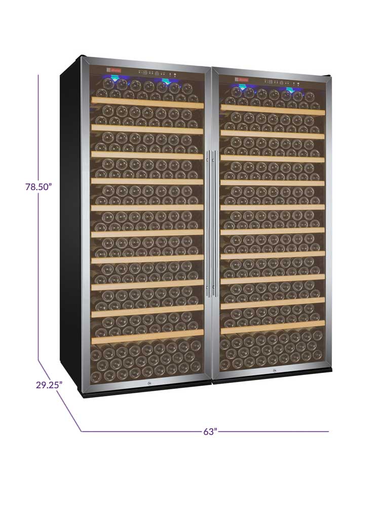 Allavino Vite II Tru-Vino 554 Bottle Dual Zone Black Wine Fridge 2X-YHWR305-1S20 Wine Coolers 2X-YHWR305-1S20 Wine Coolers Empire