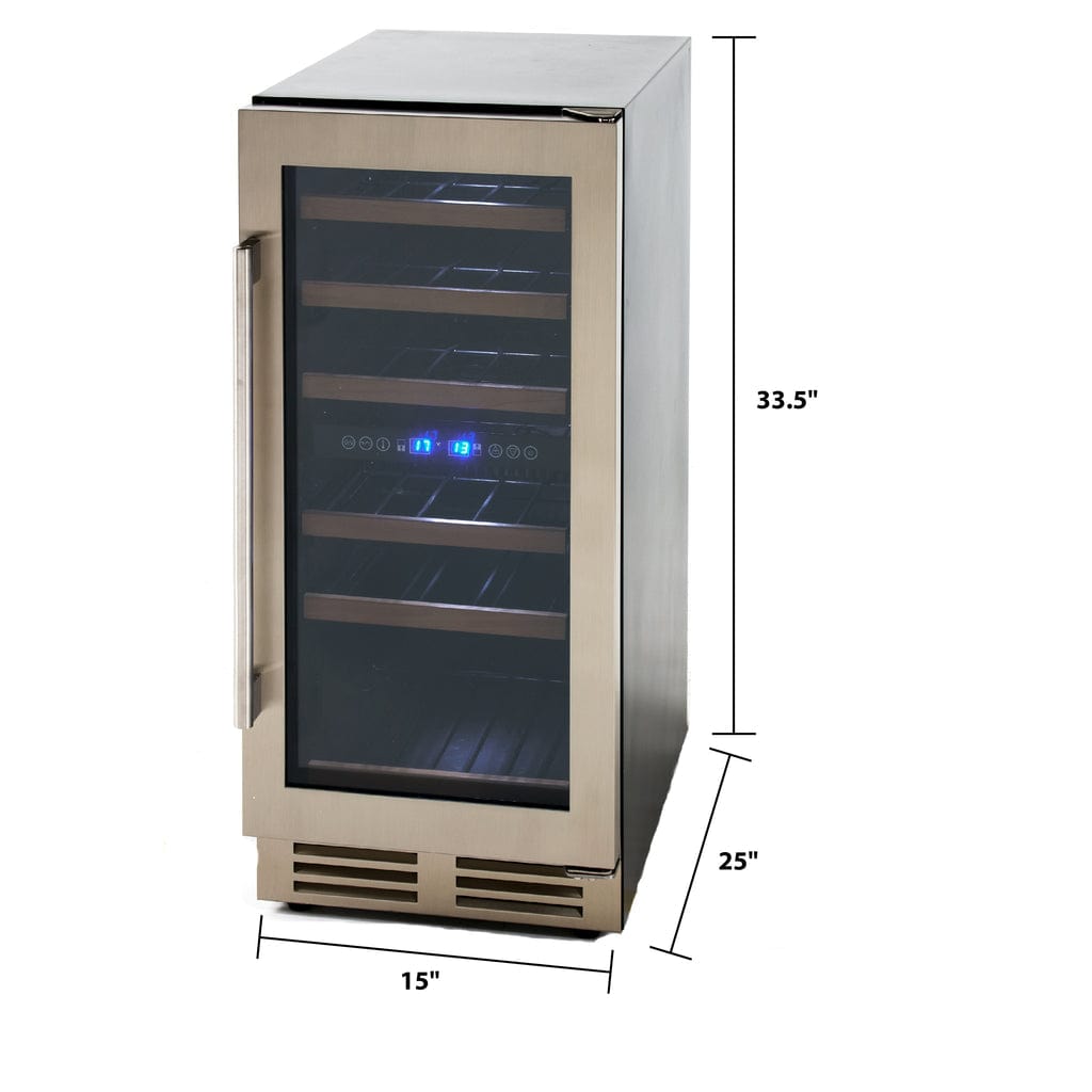 Avanti 28 Bottle DESIGNER Series Dual-Zone Wine Cooler WCF282E3SD Wine Coolers WCF282E3SD Wine Coolers Empire