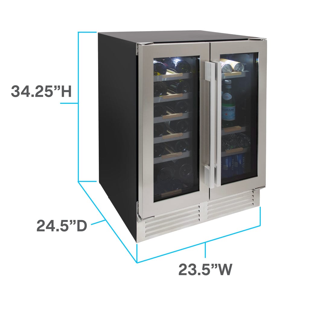 Avanti ELITE Series Side-by-Side Wine and Beverage Center WBE1956Z3S Wine/Beverage Coolers Combo WBE1956Z3S Wine Coolers Empire