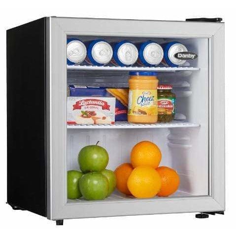 Danby 1.6 cu. ft. Platinum Glass Door Compact Fridge Refrigerators DAG016A1BDB Wine Coolers Empire