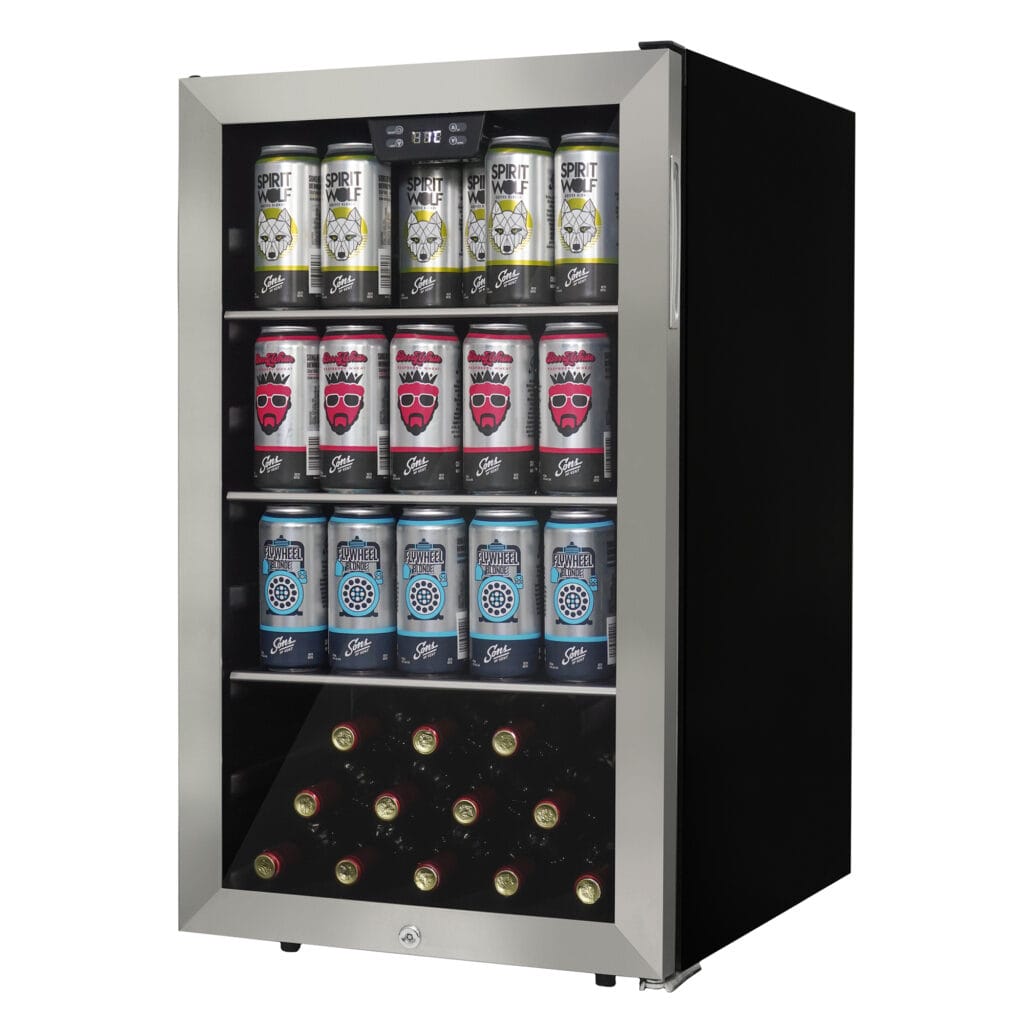 Danby 115 Can Stainless Steel Freestanding Wine Fridge Beverage Centers DBC045L1SS Wine Coolers Empire