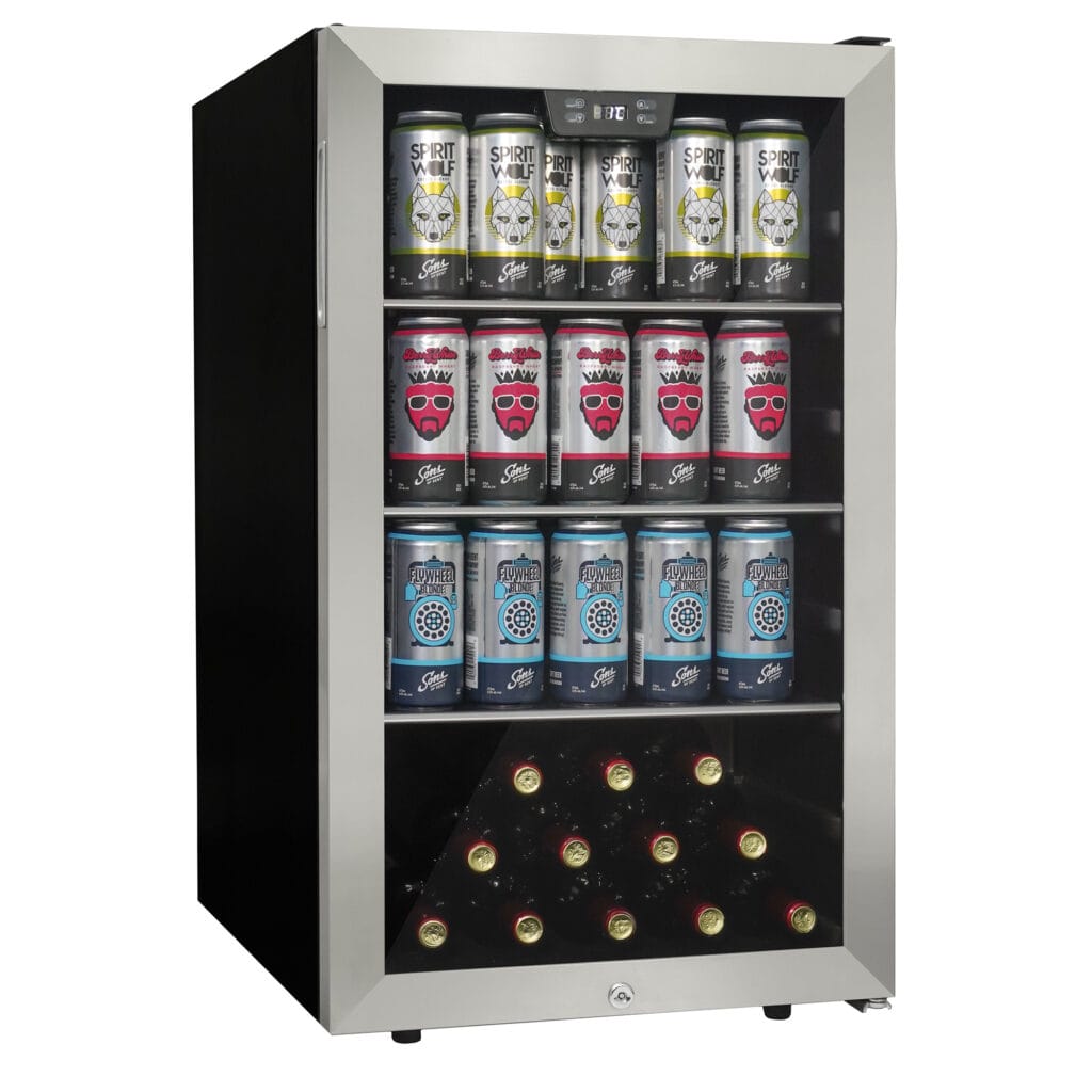 Danby 115 Can Stainless Steel Freestanding Wine Fridge Beverage Centers DBC045L1SS Wine Coolers Empire