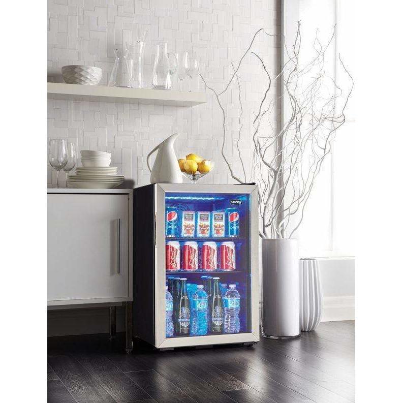 Danby 95 Can Capacity Freestanding Beverage Fridge Beverage Centers DBC026A1BSSDB Wine Coolers Empire