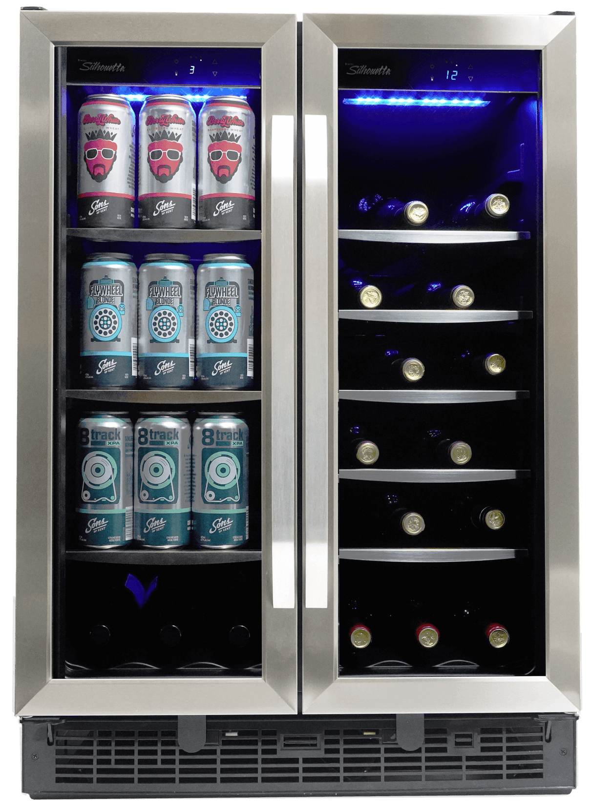 Danby Silhouette Emmental 24" French Door Wine & Beverage Fridge SBC051D1BSS Wine/Beverage Coolers Combo SBC051D1BSS Wine Coolers Empire