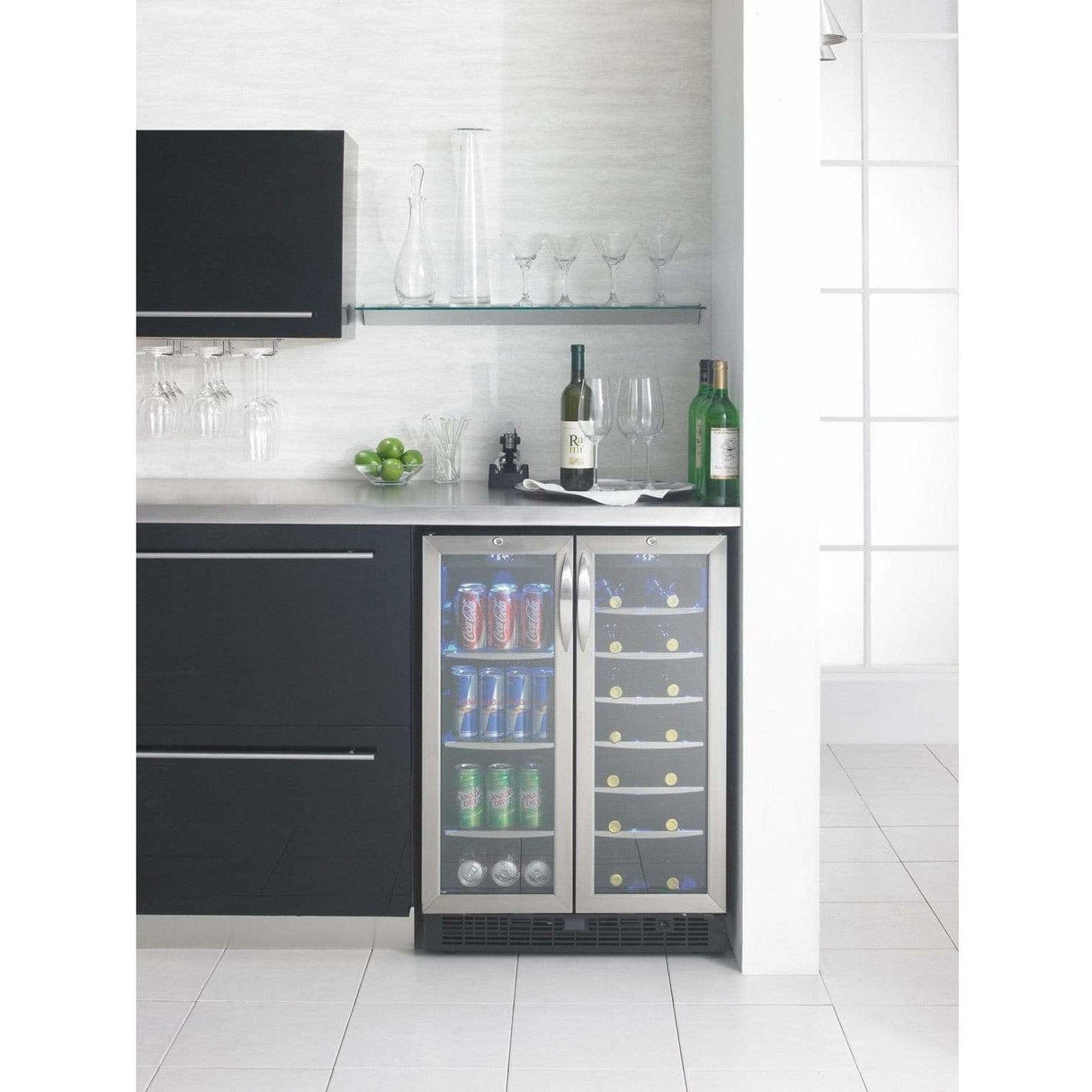 Danby Silhouette Emmental Built-In 27-Bottle, 60-Can Dual Zone Beverage Fridge DBC2760BLS Beverage Centers DBC2760BLS Wine Coolers Empire