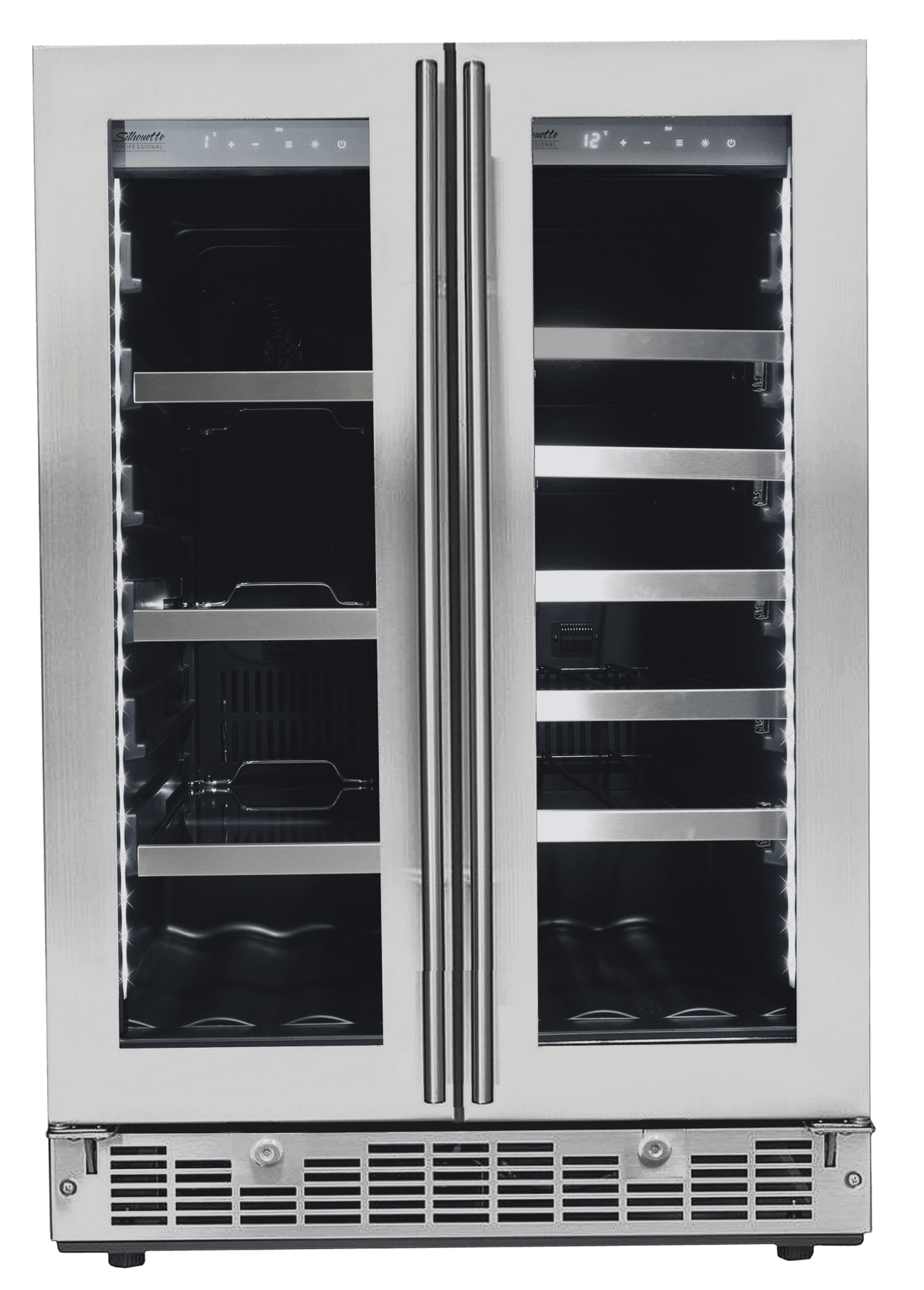 Danby Silhouette Lorraine 24" French Door Wine & Beverage Fridge SPRBC047D1SS Wine/Beverage Coolers Combo SPRBC047D1SS Wine Coolers Empire
