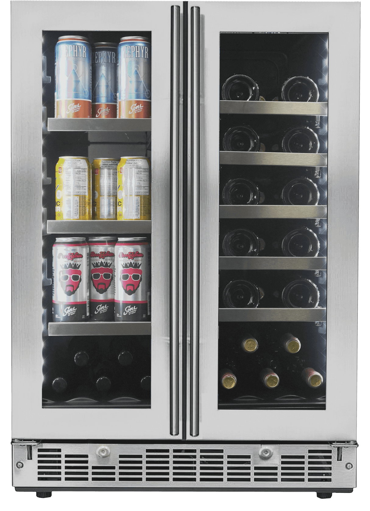 Danby Silhouette Lorraine 24" French Door Wine & Beverage Fridge SPRBC047D1SS Wine/Beverage Coolers Combo SPRBC047D1SS Wine Coolers Empire