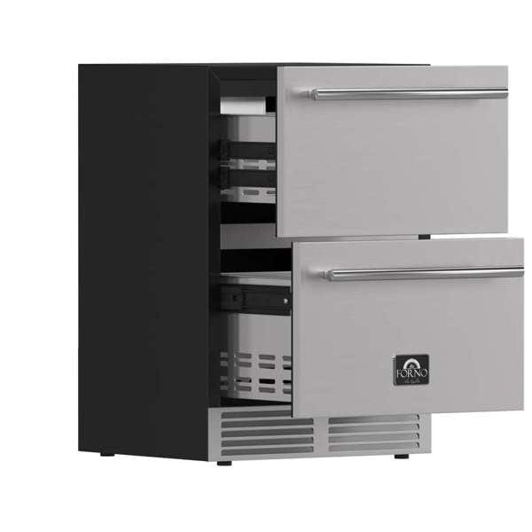 Forno Cosenza 24" Built-In Indoor/Outdoor Drawer Freezer with Ice Maker Freezers FDRBI1838-24S Wine Coolers Empire