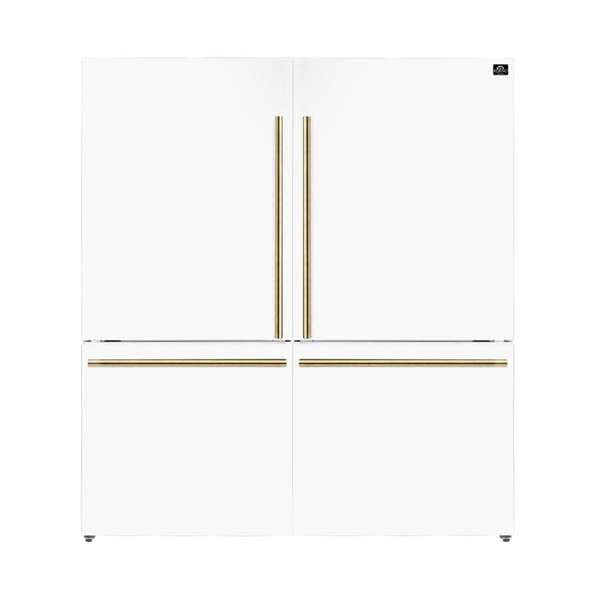 Forno Espresso Milano 62" White Freestanding Bottom Freezer Refrigerator Refrigerators FFFFD1787-60WHT Wine Coolers Empire