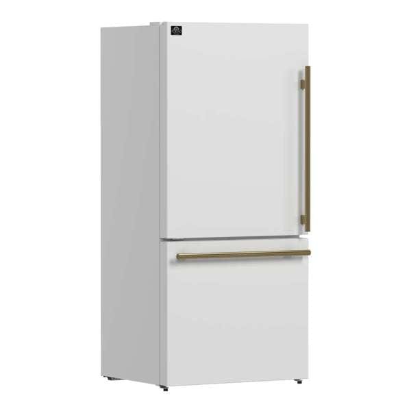 Forno Espresso Milano 62" White Freestanding Bottom Freezer Refrigerator Refrigerators FFFFD1787-60WHT Wine Coolers Empire