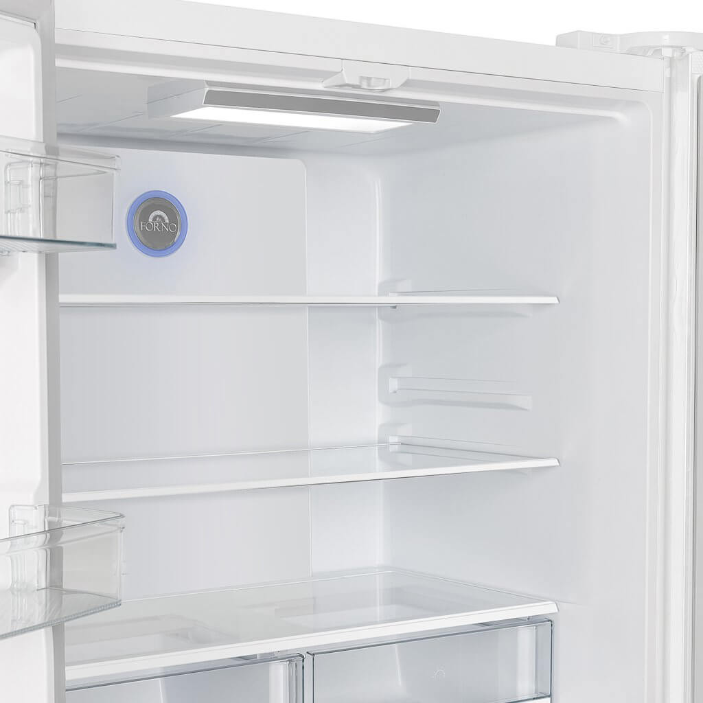 Forno Espresso Moena 36" 19.2 cu. ft. Refrigerator in White with Antique Brass and Stainless Handles, FFRBI1820-36WHT Refrigerators FFRBI1820-36WHT Wine Coolers Empire