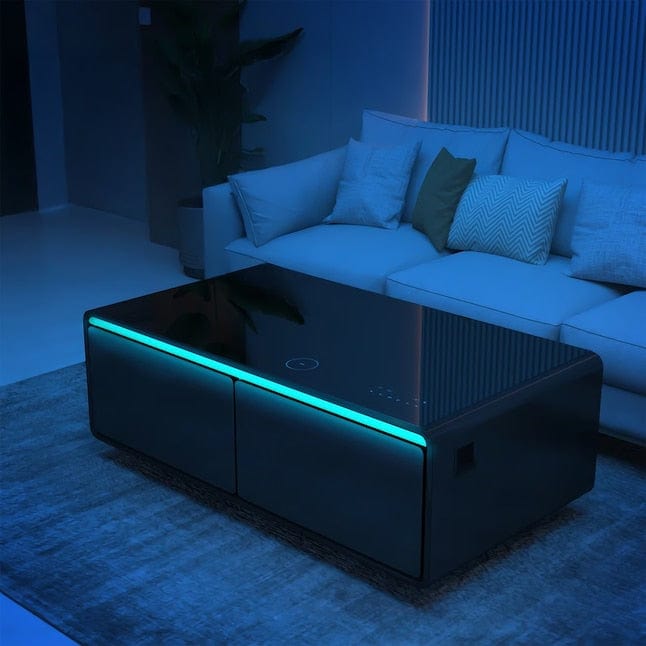 Forno Evoluto 51" Coffee Table and Dual Refrigerator FCTFR7006-51BLK Refrigerators FCTFR7006-51BLK Wine Coolers Empire