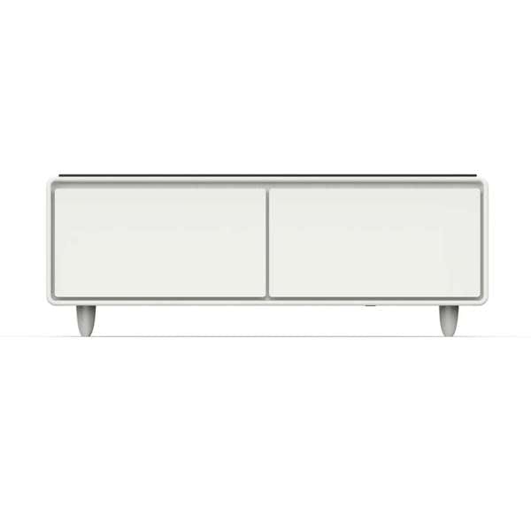 Forno Evoluto 51" White Smart Coffee Table Dual Refrigerator Drawers FCTFR7006-51WHT Refrigerators FCTFR7006-51WHT Wine Coolers Empire