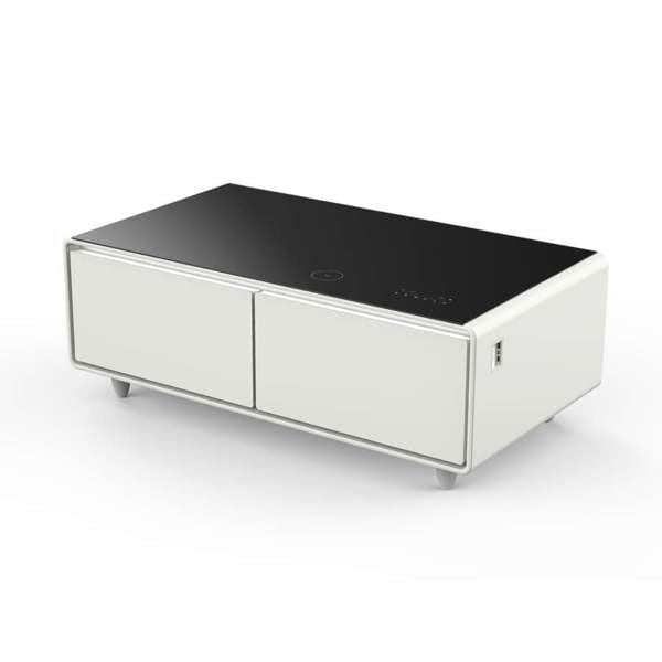 Forno Evoluto 51" White Smart Coffee Table Dual Refrigerator Drawers FCTFR7006-51WHT Refrigerators FCTFR7006-51WHT Wine Coolers Empire