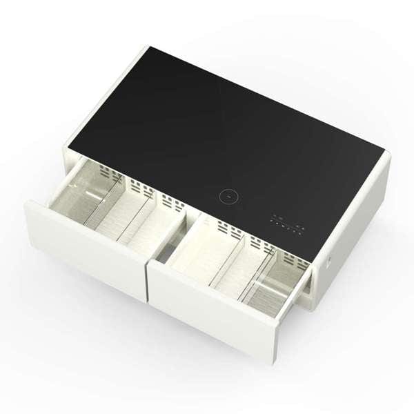 Forno Evoluto 51" White Smart Coffee Table Dual Refrigerator Drawers FCTFR7006-51WHT Refrigerators FCTFR7006-51WHT Wine Coolers Empire