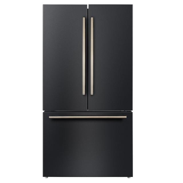Forno Rivello 36 Inch French Door Black Refrigerator FFFFD1783-36BLK Refrigerators FFFFD1783-36BLK Wine Coolers Empire