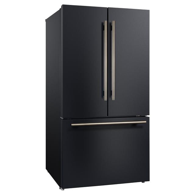 Forno Rivello 36 Inch French Door Black Refrigerator FFFFD1783-36BLK Refrigerators FFFFD1783-36BLK Wine Coolers Empire