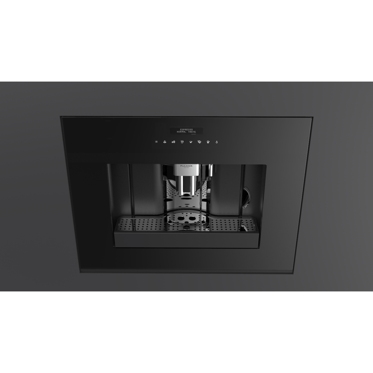 Fulgor Milano 24" Built-In Fully Automatic Coffee Machine, Black Glass - F7BC24B1 Coffee Dispensers F7BC24B1 Wine Coolers Empire