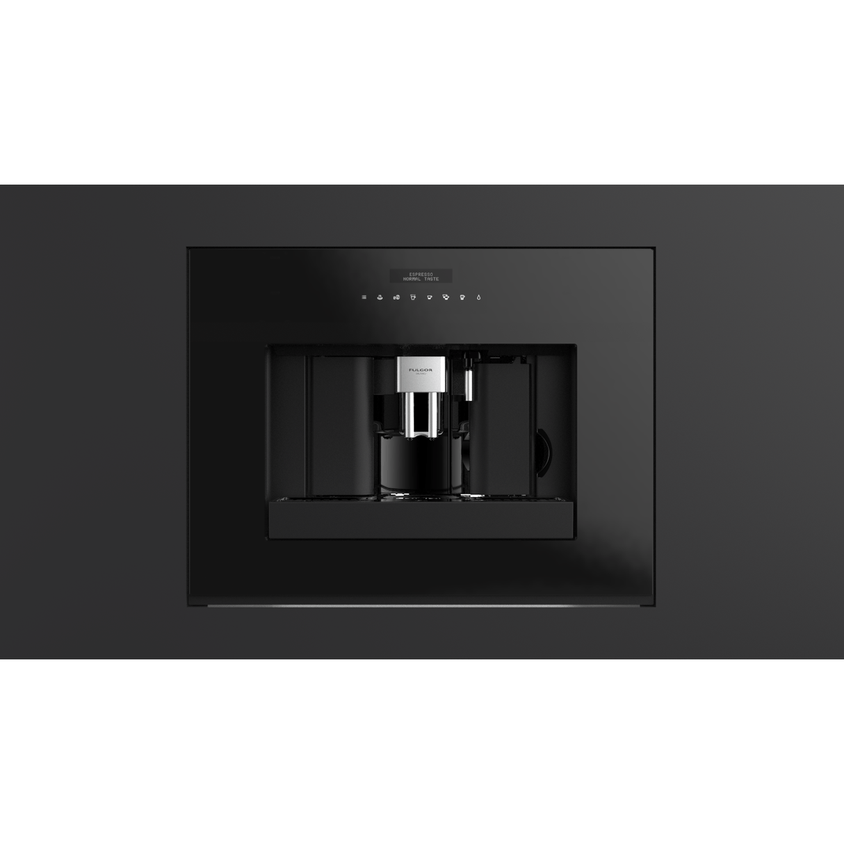 Fulgor Milano 24" Built-In Fully Automatic Coffee Machine, Black Glass - F7BC24B1 Coffee Dispensers F7BC24B1 Wine Coolers Empire