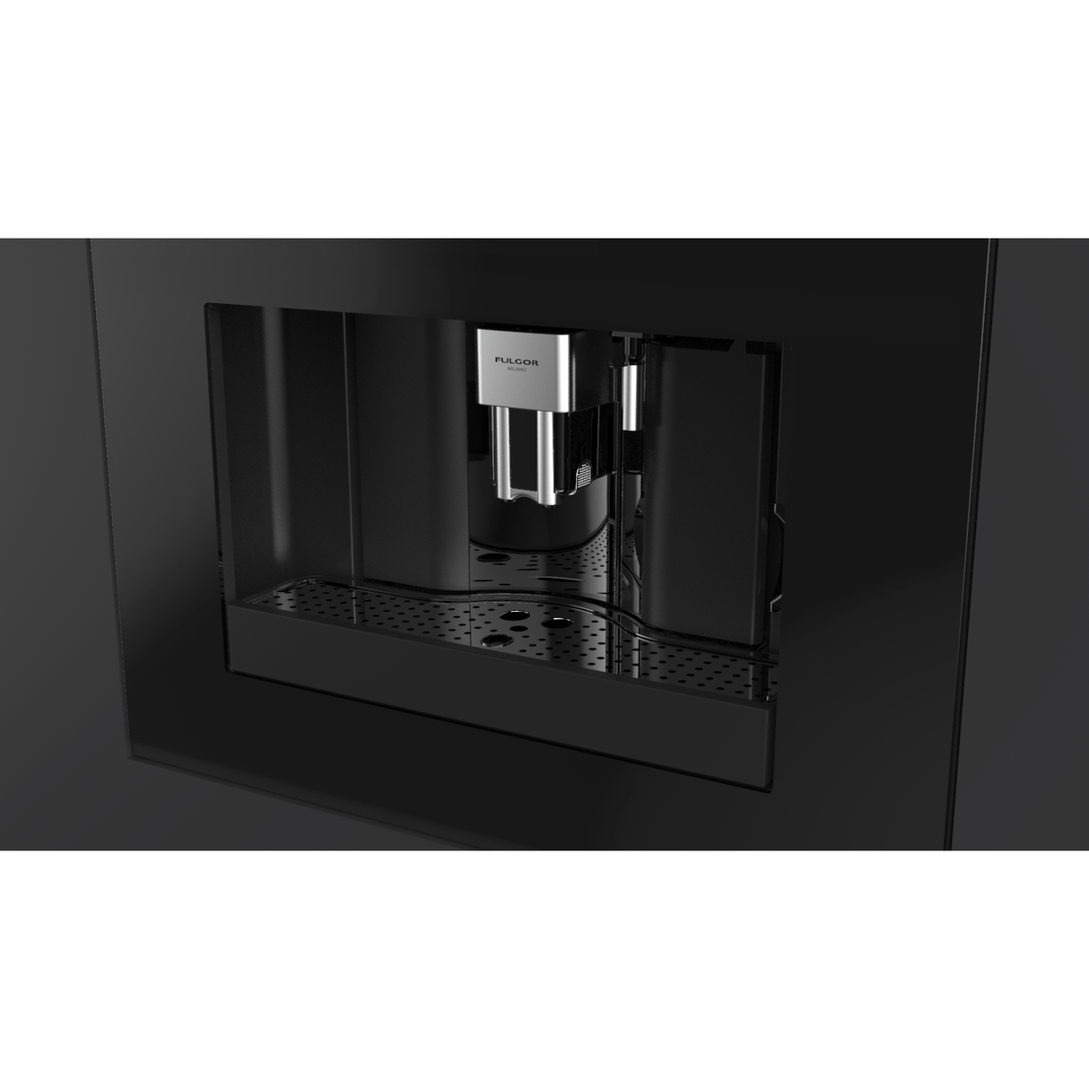 Fulgor Milano 24" Built-In Fully Automatic Coffee Machine, Black Glass - F7BC24B1 Coffee Dispensers F7BC24B1 Wine Coolers Empire