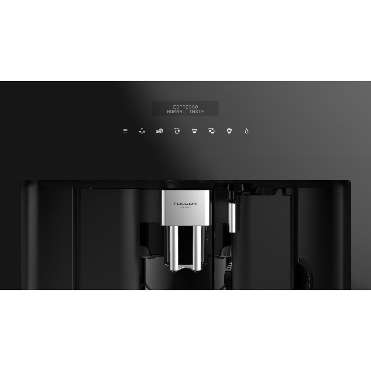 Fulgor Milano 24" Built-In Fully Automatic Coffee Machine, Black Glass - F7BC24B1 Coffee Dispensers F7BC24B1 Wine Coolers Empire